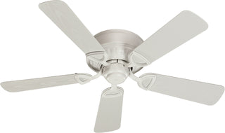 Buy studio-white-finish-with-white-blades Medallion Patio Outdoor (Damp) Hugger Ceiling Fan by Quorum