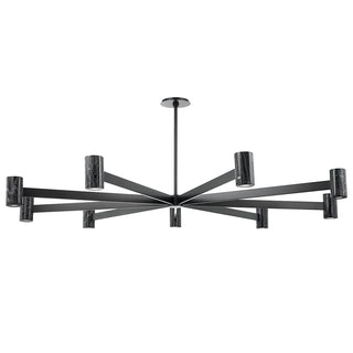 Buy black-brass-with-nero-madera-glass Predock Outdoor (Damp) Chandelier by Hudson Valley