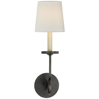 Buy bronze-with-4-x-5-x-5-linen-glass Symmetric Twist Sconce by Visual Comfort Signature