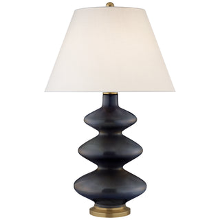 Buy mixed-blue-brown-with-10-x-18-5-x-12-25-linen-glass Smith Table Lamp by Visual Comfort Signature