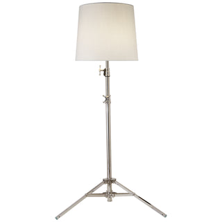 Buy polished-nickel-with-25-x-28-x-22-linen-glass Studio Floor Lamp by Visual Comfort Signature