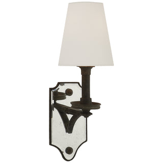Buy weathered-iron-with-3-5-x-5-5-x-6-linen-glass Verona Sconce by Visual Comfort Signature