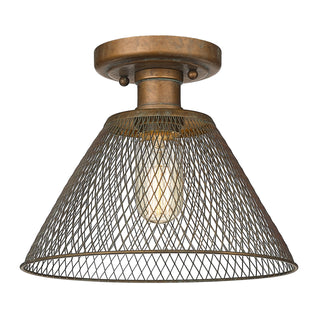 Buy copper-patina Carver Semi Flush Mount Light by Golden