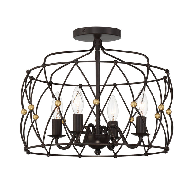 Zucca Semi-Flush Mount Ceiling Light by Crystorama
