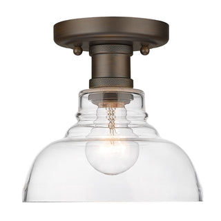 Buy rubbed-bronze Carver Flush Mount Light by Golden