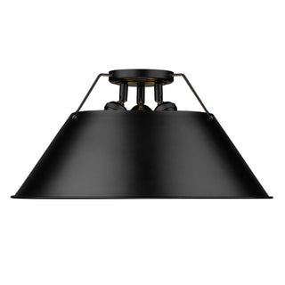 Buy matte-black-with-matte-black-glass Orwell Flush Mount Light by Golden