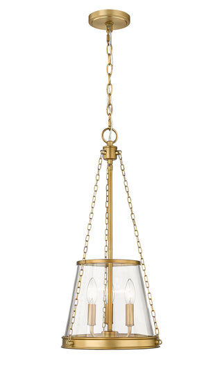 Buy rubbed-brass-with-clear-glass-and-clear-shade Prescott Outdoor (Damp) Pendant by Z-Lite