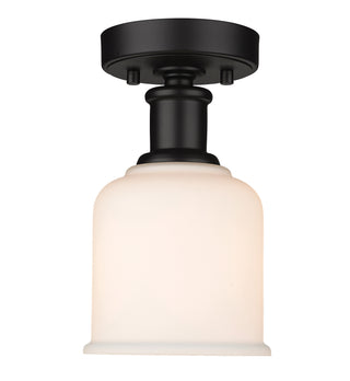 Buy matte-black-with-matte-opal-glass-and-white-shade Bryant Outdoor (Damp) Flush Mount Light by Z-Lite