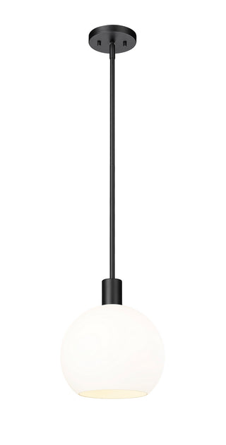 Buy matte-black-with-white-glass-and-white-shade Margo Pendant by Z-Lite