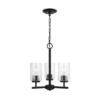 Buy midnight-black-with-clear-seeded-glass-and-clear-seedy-shade Oslo Chandelier by Generation Lighting