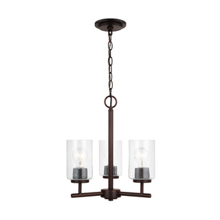 Buy bronze-with-clear-seeded-glass-and-clear-seedy-shade Oslo Chandelier by Generation Lighting