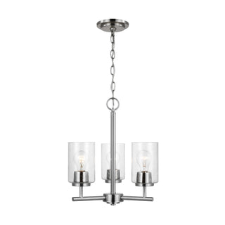 Buy brushed-nickel-with-clear-seeded-glass-and-clear-seedy-shade Oslo Chandelier by Generation Lighting