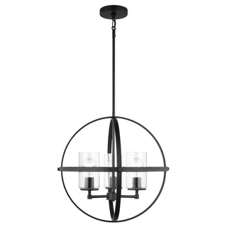 Buy midnight-black-with-clear-seeded-glass-and-clear-seedy-shade Alturas Outdoor (Damp) Chandelier by Generation Lighting