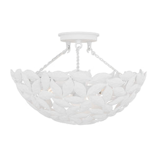 Buy textured-white-with-textured-white-glass Kelan Outdoor (Damp) Semi-Flush Mount Ceiling Light by Visual Comfort Studio