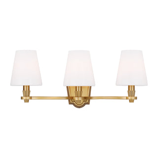 Buy burnished-brass-with-milk-white-glass-and-white-shade Paisley Vanity by Visual Comfort Studio