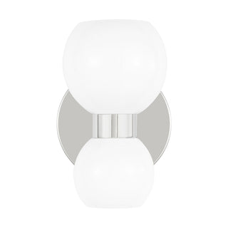 Buy polished-nickel-with-milk-white-glass-and-white-shade Londyn Outdoor (Damp) Sconce by Visual Comfort Studio