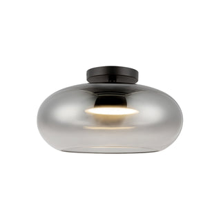 Buy black-smoked-and-smoke-shade Trinity Semi-Flush Mount Ceiling Light by Kuzco Lighting