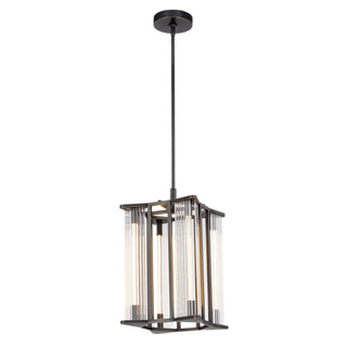 Buy ribbed-glass-urban-bronze-and-clear-textured-shade Sabre Pendant by Alora