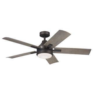 Buy olde-bronze-finish-with-weathered-medium-oak-blades Tide Outdoor (Damp) Ceiling Fan with Light by Kichler