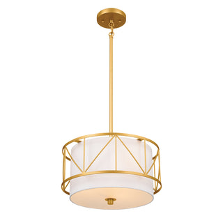 Buy classic-gold-and-white-shade Birkleigh Pendant by Kichler