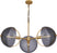Lacquered Burnished Brass w/Smoked Glass Shade and Smoke Shade