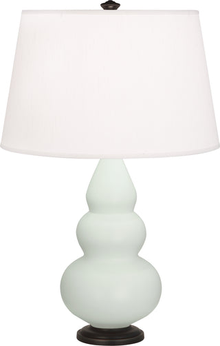 Buy matte-celadon-glazed-ceramic-w-deep-patina-bronzeed Small Triple Gourd Lamp by Robert Abbey