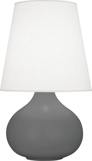 Buy matte-ash-glazed-ceramic-with-oyster-linen-shade-glass-and-white-shade June Lamp by Robert Abbey