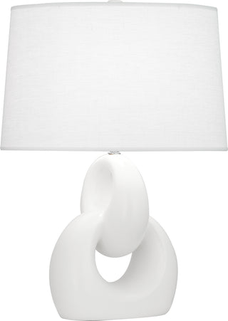 Buy matte-lily-glazed-ceramic-w-polished-nickel Fusion Table Lamp by Robert Abbey