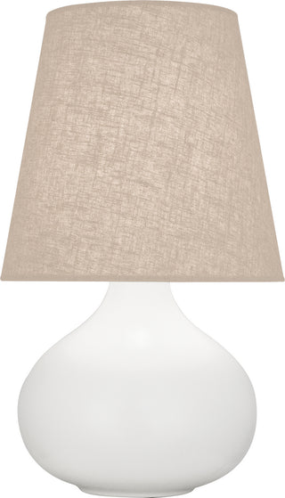 Buy matte-lily-glazed-ceramic-with-buff-linen-shade-glass-and-amber-brown-shade June Table Lamp by Robert Abbey