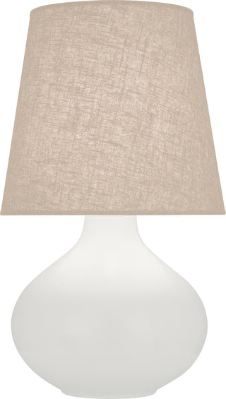 Buy matte-lily-glazed-ceramic-with-buff-linen-shade-glass-and-amber-brown-shade June Table Lamp by Robert Abbey