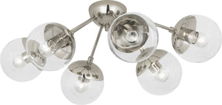 Buy polished-nickel-with-clear-glass-glass-and-clear-shade Celeste Flush Mount Light by Robert Abbey