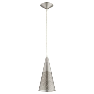 Buy satin-nickel Mesh Cone Pendants Outdoor (Damp) Pendant by Quorum