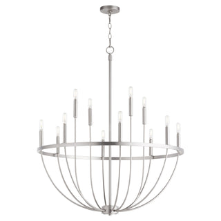 Buy satin-nickel Tribute Outdoor (Damp) Chandelier by Quorum