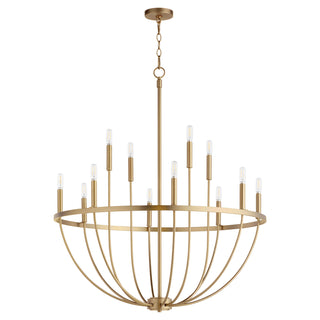 Buy aged-brass Tribute Outdoor (Damp) Chandelier by Quorum