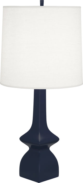 Buy matte-midnight-blue-glazed-ceramic Jasmine Table Lamp by Robert Abbey
