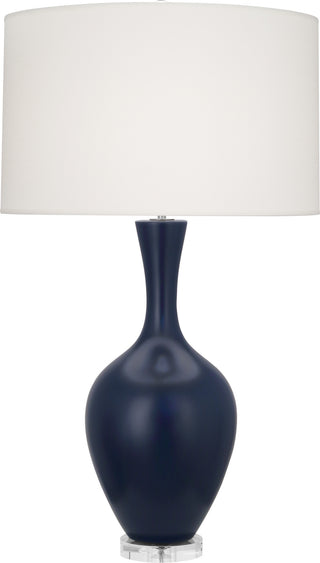 Buy matte-midnight-blue-glazed-ceramic Audrey Table Lamp by Robert Abbey