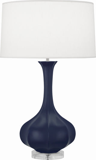 Buy matte-midnight-blue-glazed-ceramic-lucite Pike Table Lamp by Robert Abbey