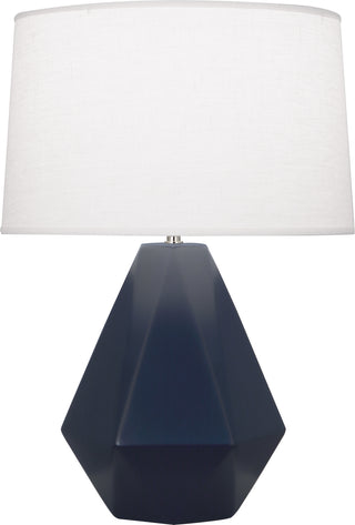 Buy matte-midnight-blue-glazed-ceramic Delta Table Lamp by Robert Abbey