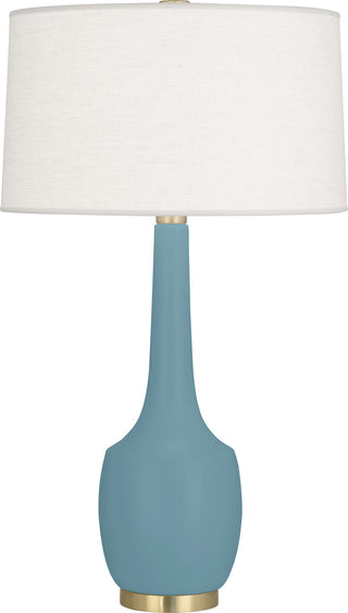 Buy matte-steel-blue-glazed-ceramic Delilah Table Lamp by Robert Abbey