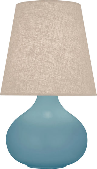 Buy matte-steel-blue-glazed-ceramic-with-buff-linen-shade-glass-and-amber-brown-shade June Table Lamp by Robert Abbey