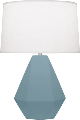 Buy matte-steel-blue-glazed-ceramic Delta Table Lamp by Robert Abbey