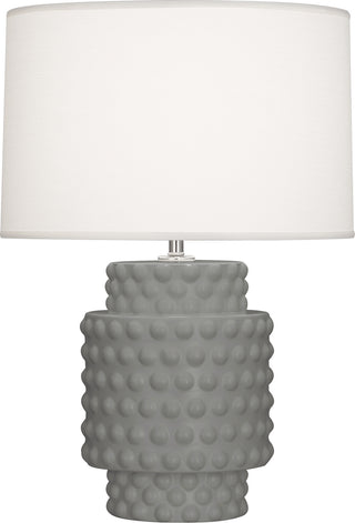 Buy matte-smoky-taupe-glazed-textured-ceramic-with-fondine-fabric-shade-glass-and-white-shade Dolly Lamp by Robert Abbey