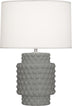Matte Smoky Taupe Glazed Textured Ceramic with Fondine Fabric Shade Glass and White Shade
