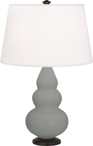 Buy matte-smoky-taupe-glazed-ceramic-w-deep-patina-bronzeed Small Triple Gourd Lamp by Robert Abbey