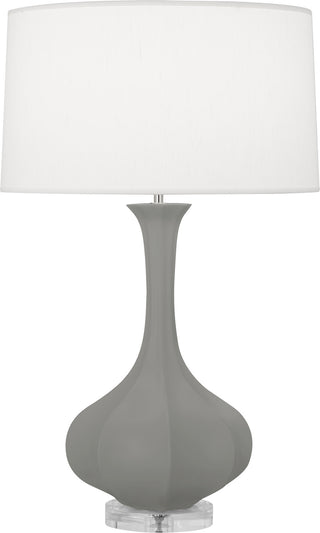 Buy mattesmoky-taupe-glazed-ceramic-w-lucite Pike Table Lamp by Robert Abbey