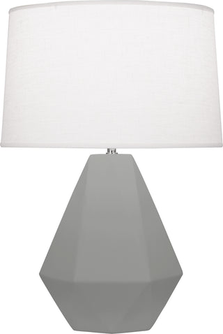 Buy matte-smoky-taupe-glazed-ceramic-w-polished-nickel Delta Table Lamp by Robert Abbey