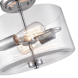 Buy chrome-with-clear-glass-and-clear-shade Verlana Flush Mount Ceiling Light by Millennium