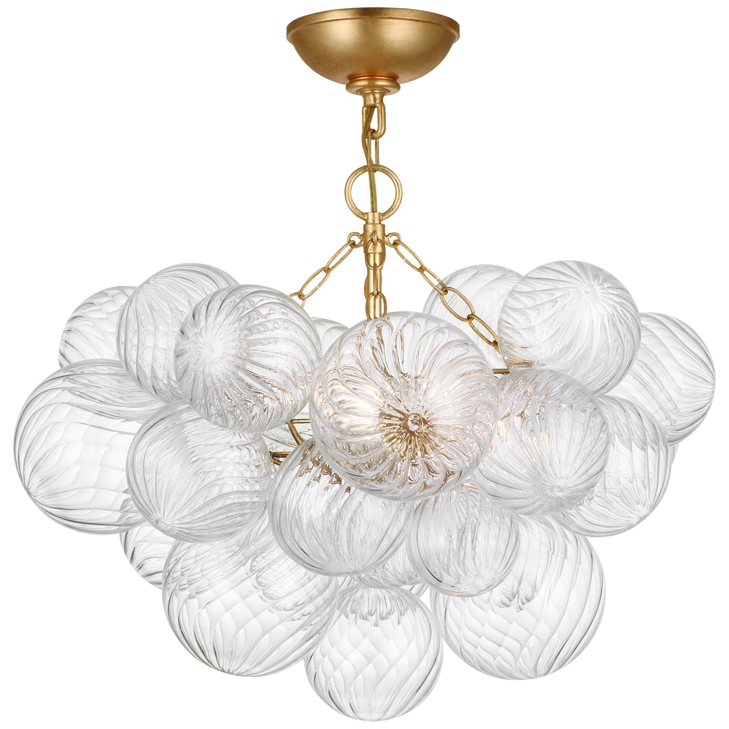 Visual Comfort Signature - JN 4110G/CG - LED Semi-Flush Mount - Talia - Gild And Clear Swirled Glass from Lighting & Bulbs Unlimited in Charlotte, NC