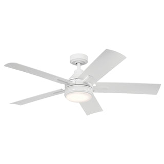 Buy white-finish-with-white-blades Tide Outdoor (Wet) Ceiling Fan with Light by Kichler