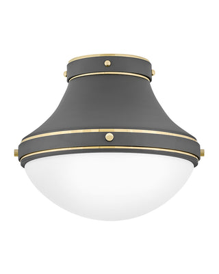 Buy dark-matte-grey Oliver Flush Mount Ceiling Light by Hinkley